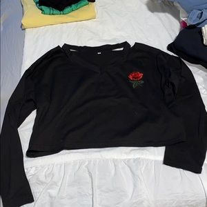 long sleeve cropped shirt